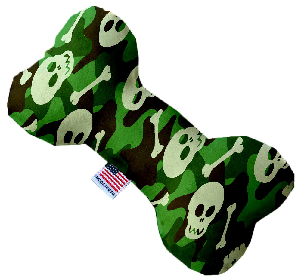 Green Camo Skulls 6 Inch Bone Dog Toy